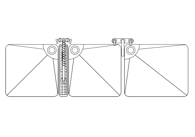 Free Triple Kitchen Sink Top View CAD Block – DWG, DXF, PDF Format