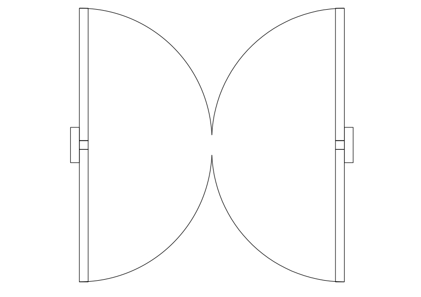 Free Double Door Top View CAD Block – DWG, DXF, PDF Format