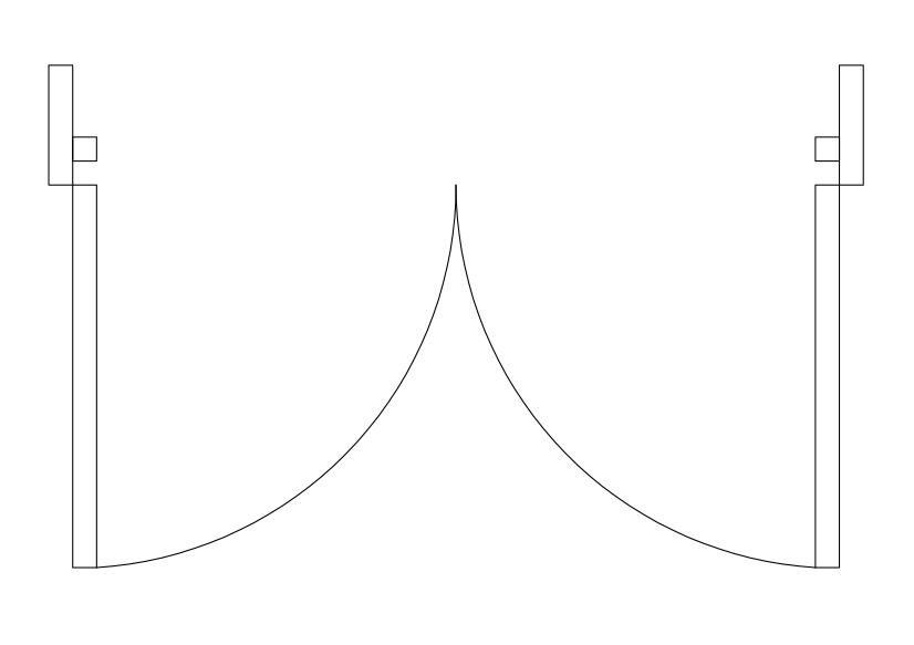 Free Double Door Top View CAD Block – DWG, DXF, PDF Format