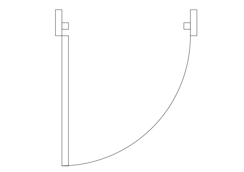 Free Single Door Top View CAD Block – DWG, DXF, PDF Format
