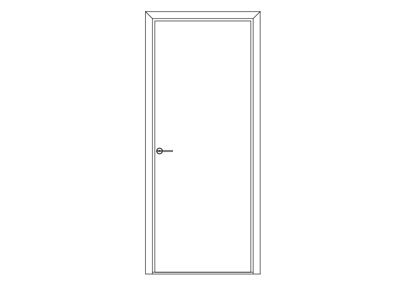 Free Single Door Elevation CAD Block – DWG, DXF, PDF Format