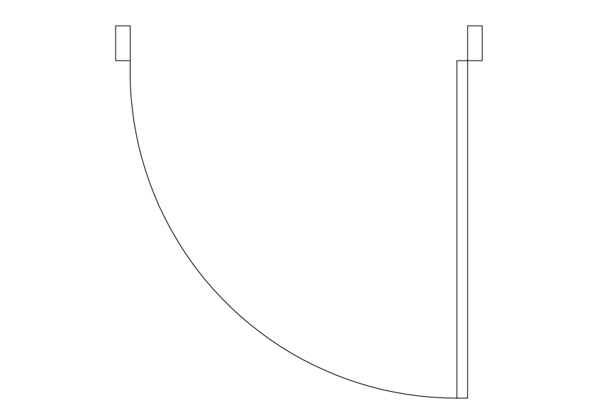 Free Single Door Top View CAD Block – DWG, DXF, PDF Format