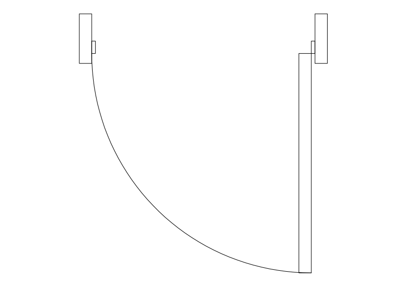 Free Single Door Top View CAD Block – DWG, DXF, PDF Format