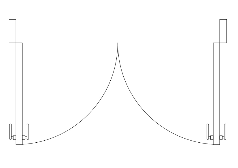 Free Double Door Top View CAD Block – DWG, DXF, PDF Format