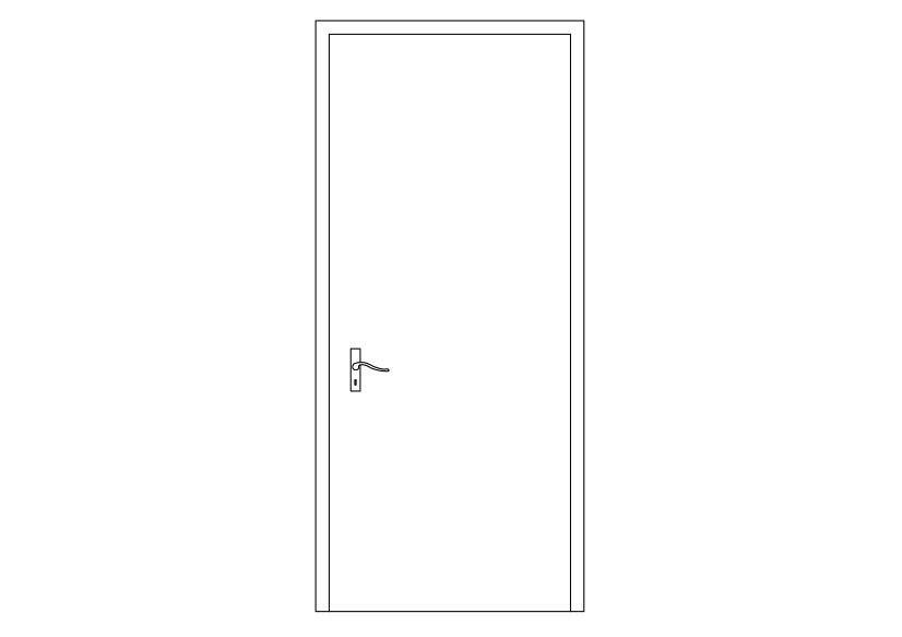 Free Single Door Elevation CAD Block – DWG, DXF, PDF Format