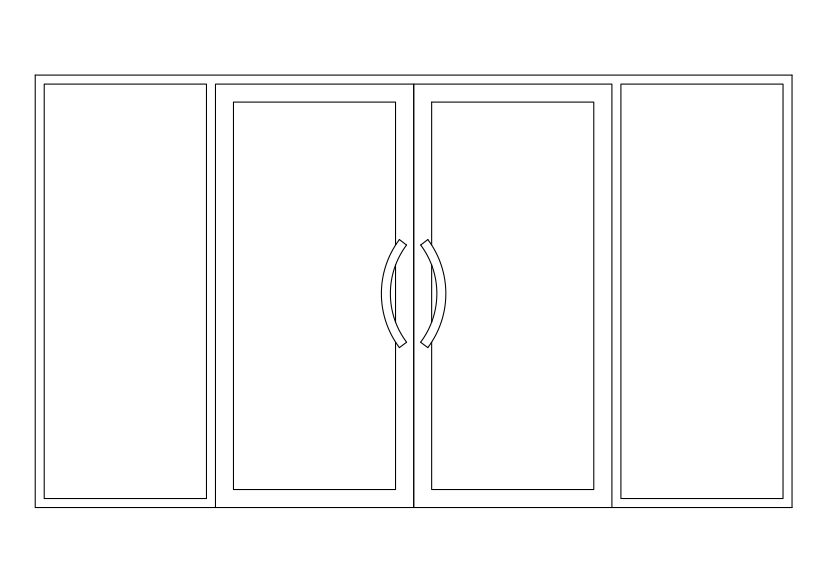Free Double Door Elevation CAD Block – DWG, DXF, PDF Format
