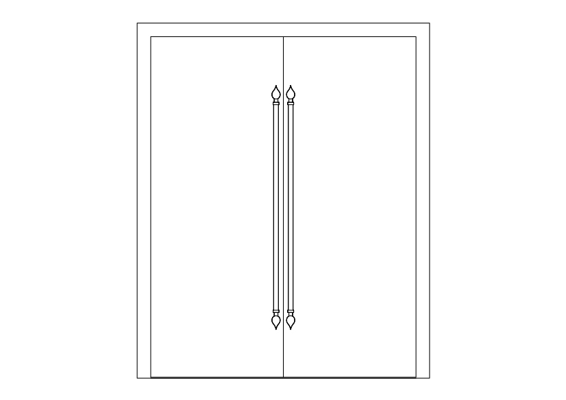 Free Double Door Elevation CAD Block – DWG, DXF, PDF Format