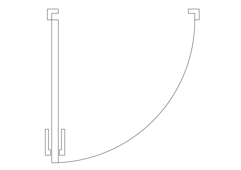 Free Single Door Top View CAD Block – DWG, DXF, PDF Format