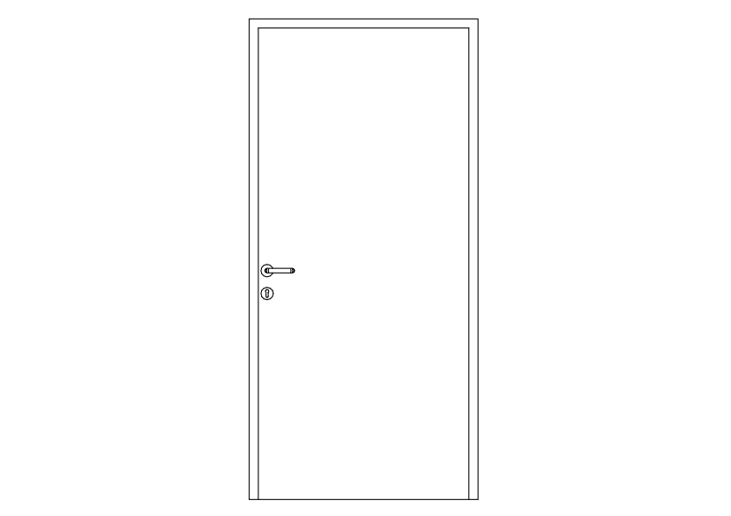 Free Single Door Elevation CAD Block – DWG, DXF, PDF Format