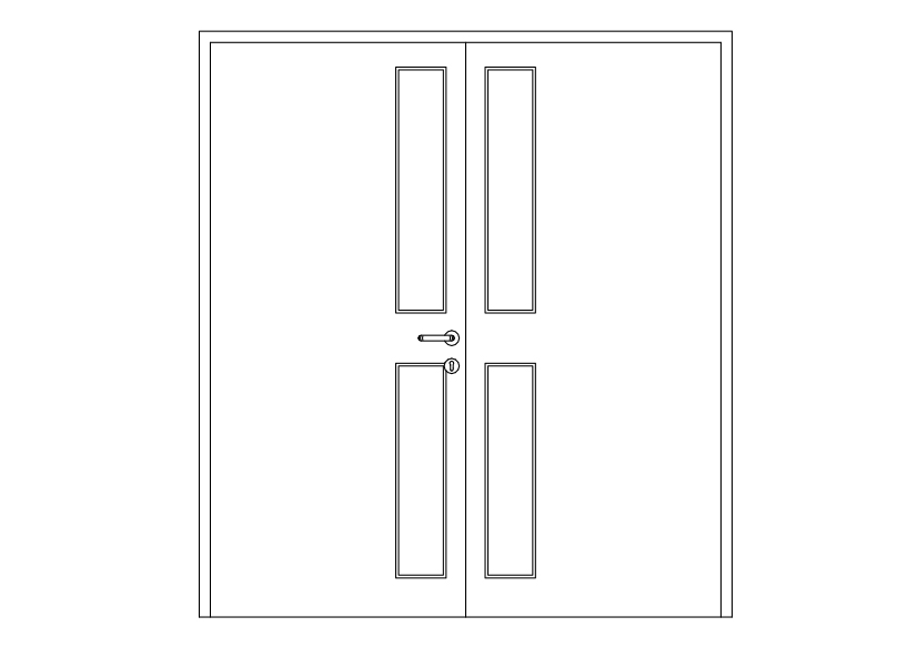 Free Double Door Elevation CAD Block – DWG, DXF, PDF Format