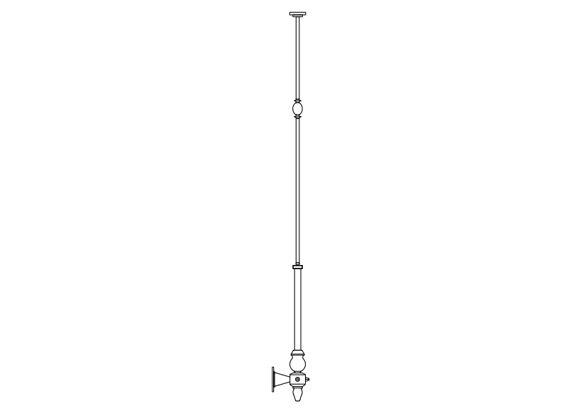 Free Straight Railing Elevation CAD Block – DWG, DXF, PDF Format