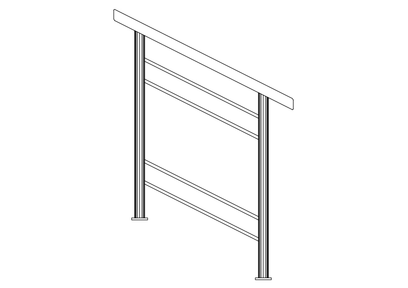 Free Staircase Railing Elevation CAD Block – DWG, DXF, PDF Format