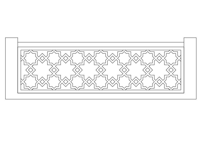 Free Straight Railing Elevation CAD Block – DWG, DXF, PDF Format