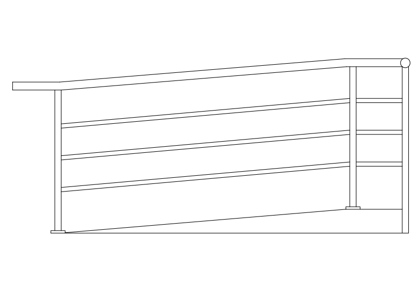 Free Ramp Railing Elevation CAD Block – DWG, DXF, PDF Format