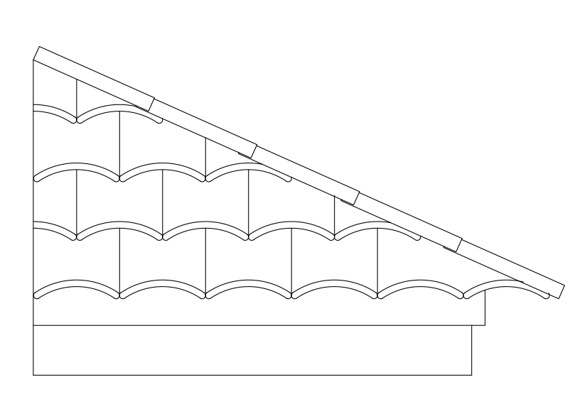 Free Roof Tiles Elevation CAD Block – DWG, DXF, PDF Format