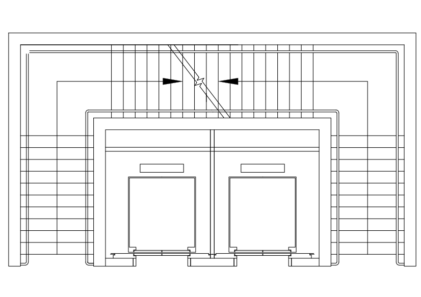 Free Staircase & Lift Set-up Top View CAD Block – DWG, DXF, PDF Format