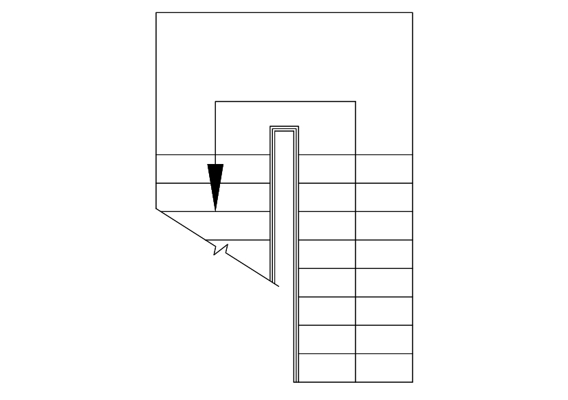 Free U-shape Staircase Top View CAD Block – DWG, DXF, PDF Format
