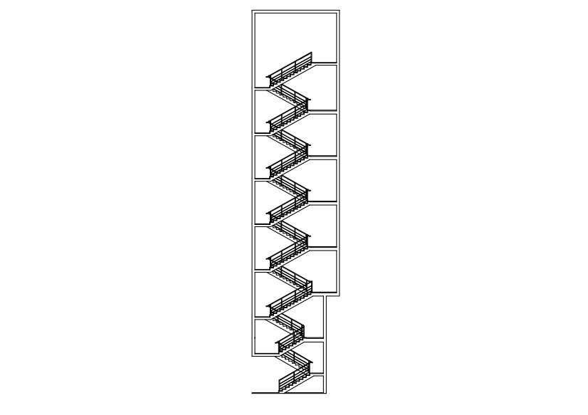 Free Staircase Elevation CAD Block – DWG, DXF, PDF Format