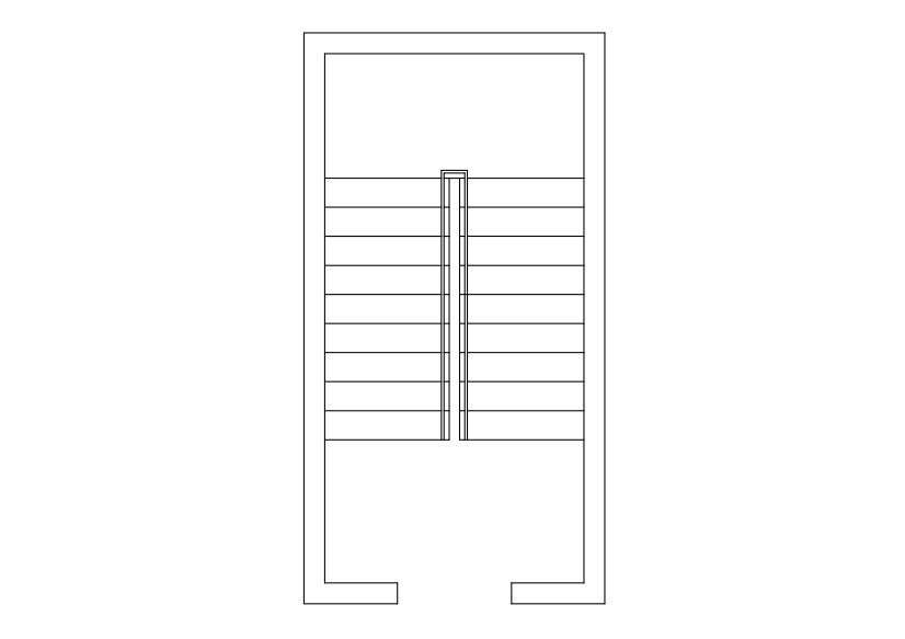 Free U-shape Staircase Top View CAD Block – DWG, DXF, PDF Format