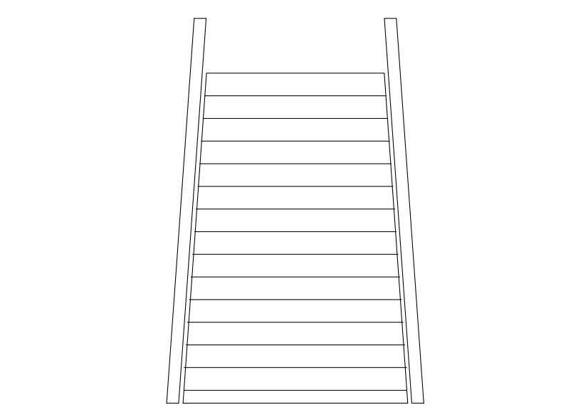 Free Straight Staircase Top View CAD Block – DWG, DXF, PDF Format