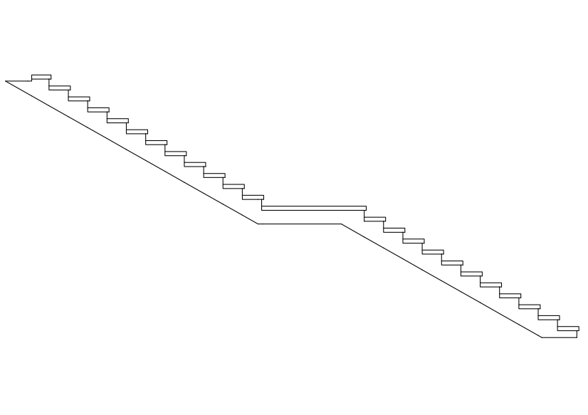 Free Staircase Elevation CAD Block – DWG, DXF, PDF Format