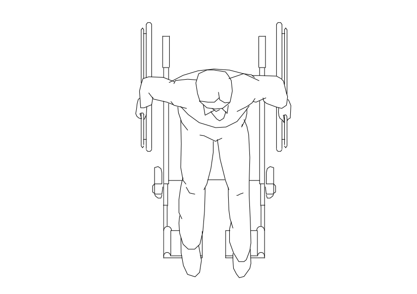 Free Disabled Person Top View CAD Block – DWG, DXF, PDF Format