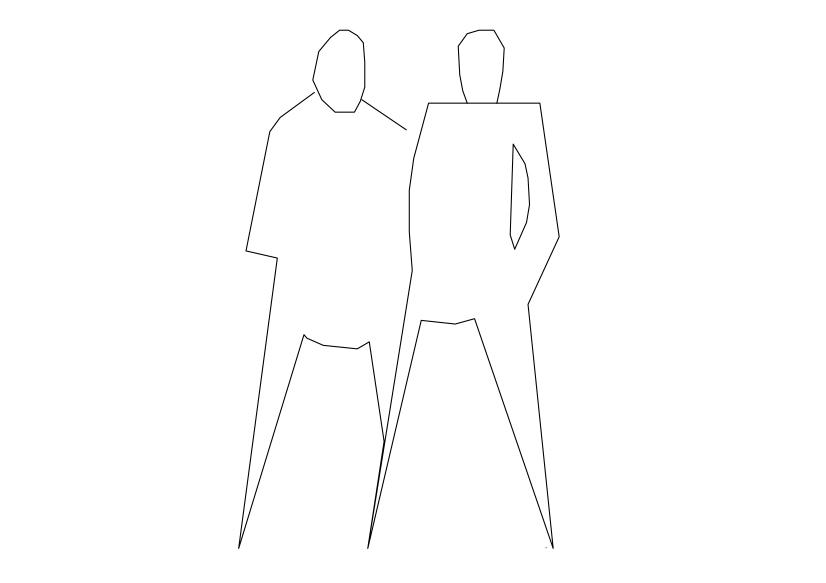 Free Silhouettes Standing Elevation CAD Block – DWG, DXF, PDF Format