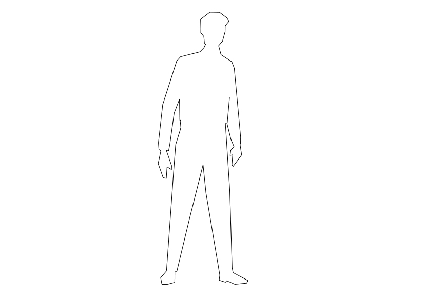 Free Person Standing Elevation CAD Block – DWG, DXF, PDF Format