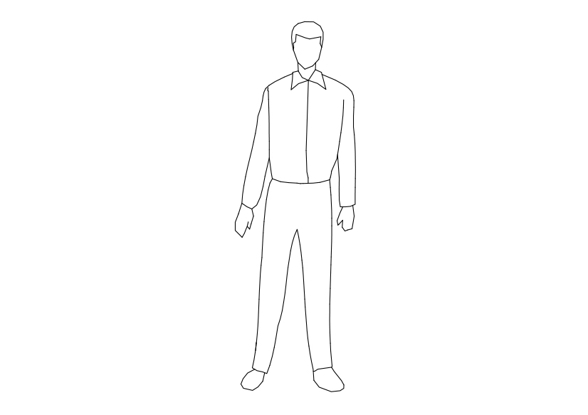 Free Person Standing Elevation CAD Block – DWG, DXF, PDF Format