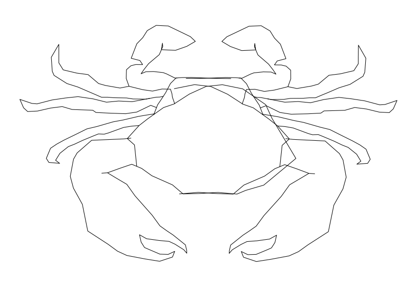 Free Crab Top View CAD Block – DWG, DXF, PDF Format
