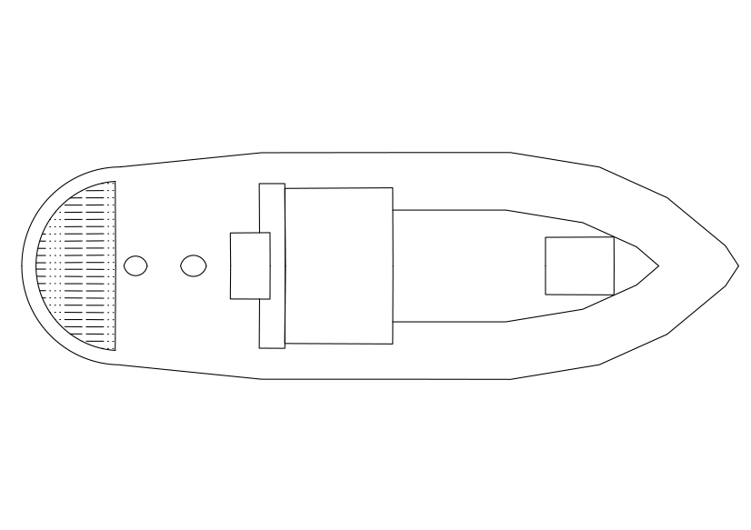 Free Boat Top View CAD Block – DWG, DXF, PDF Format