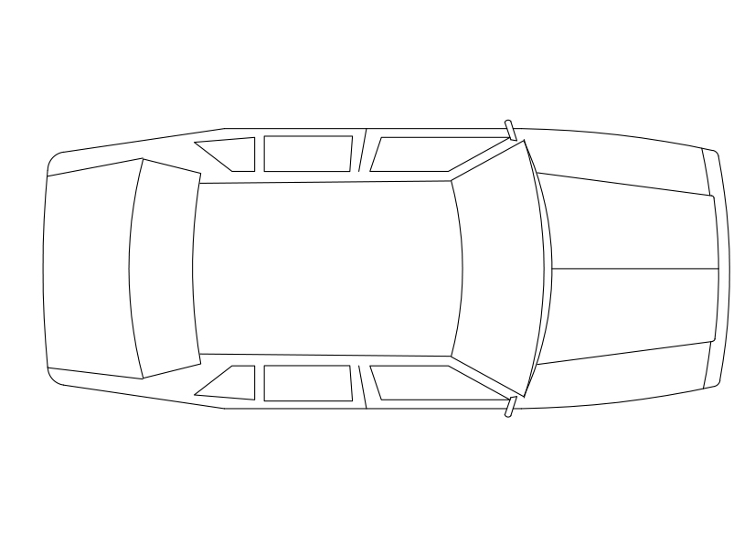 Free Car Top View CAD Block – DWG, DXF, PDF Format
