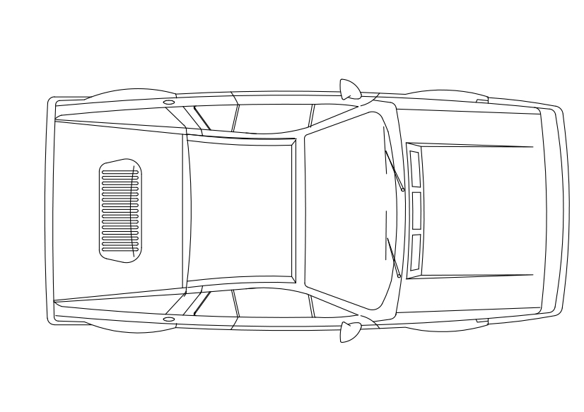 Free Car Top View CAD Block – DWG, DXF, PDF Format