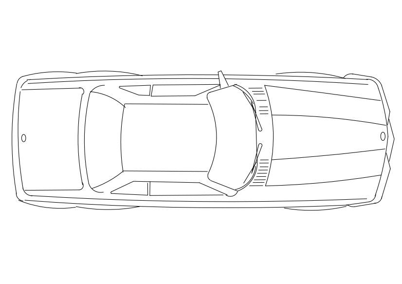 Free Car Top View CAD Block – DWG, DXF, PDF Format