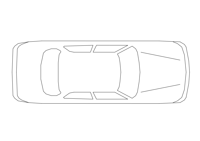 Free Car Top View CAD Block – DWG, DXF, PDF Format