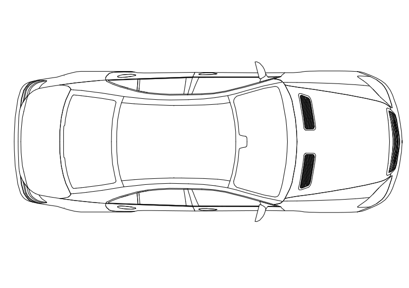 Free Car Top View CAD Block – DWG, DXF, PDF Format