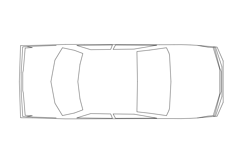 Free Car Top View CAD Block – DWG, DXF, PDF Format
