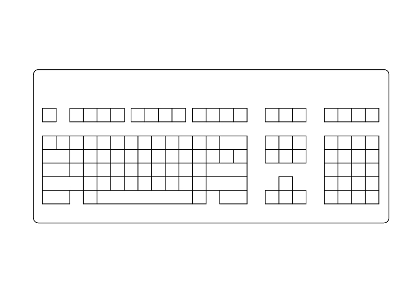 Free Keyboard Top View CAD Block – DWG, DXF, PDF Format