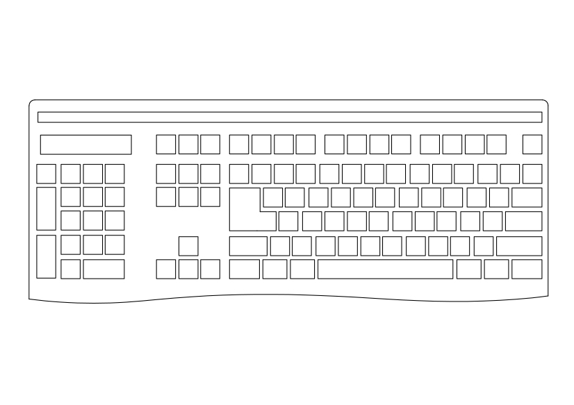 Free Keyboard Top View CAD Block – DWG, DXF, PDF Format