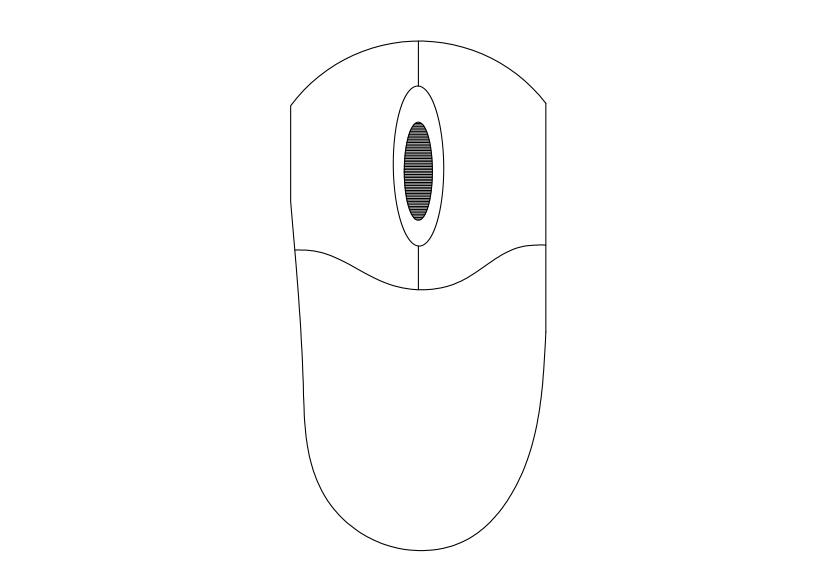 Free Mouse Top View CAD Block – DWG, DXF, PDF Format