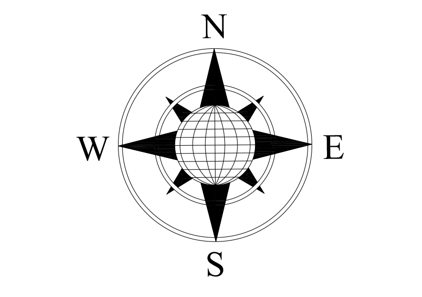 Free Compass Symbol CAD Block Icon – DWG, DXF, PDF Format