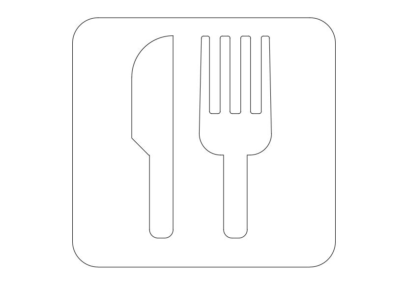 Free Food Court Symbol CAD Block Icon – DWG, DXF, PDF Format