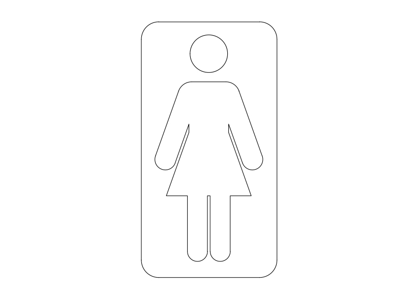 Free Female WC Symbol CAD Block Icon – DWG, DXF, PDF Format