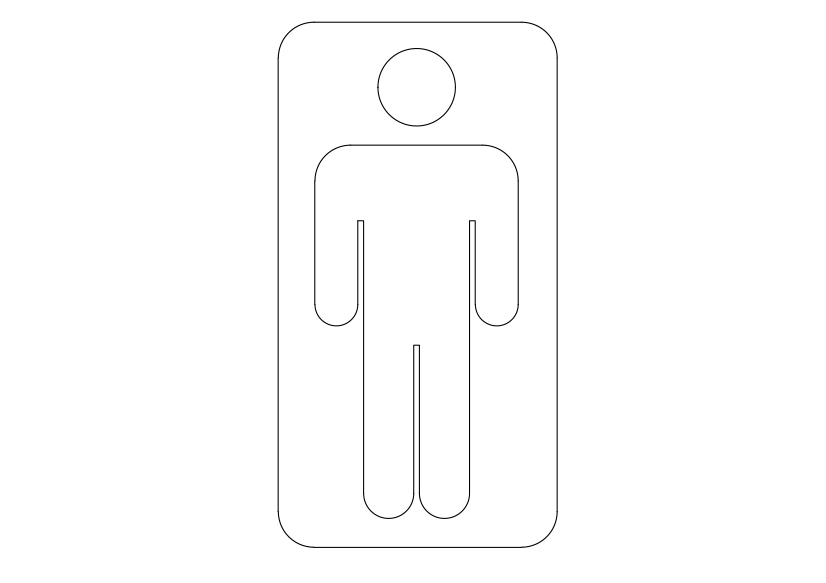 Free Male WC Symbol CAD Block Icon – DWG, DXF, PDF Format