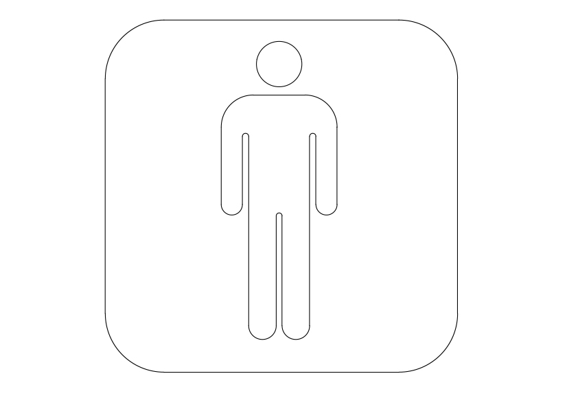 Free Male WC Symbol CAD Block Icon – DWG, DXF, PDF Format