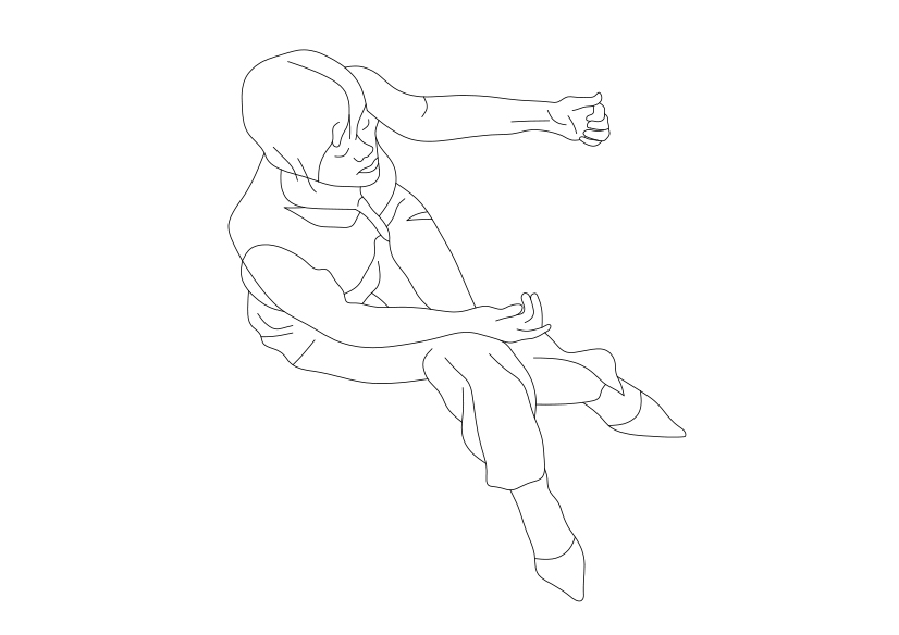 Free Person Sitting Top View CAD Block – DWG, DXF, PDF Format