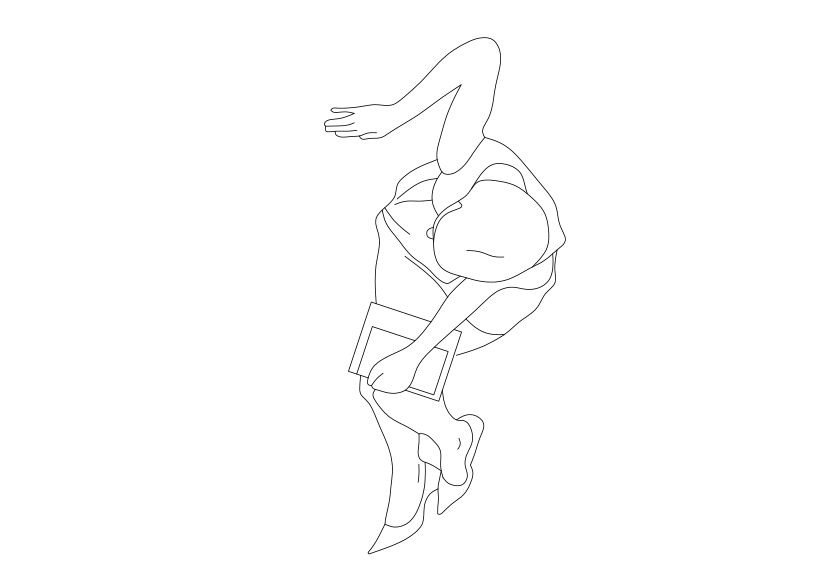 Free Person Sitting Top View CAD Block – DWG, DXF, PDF Format