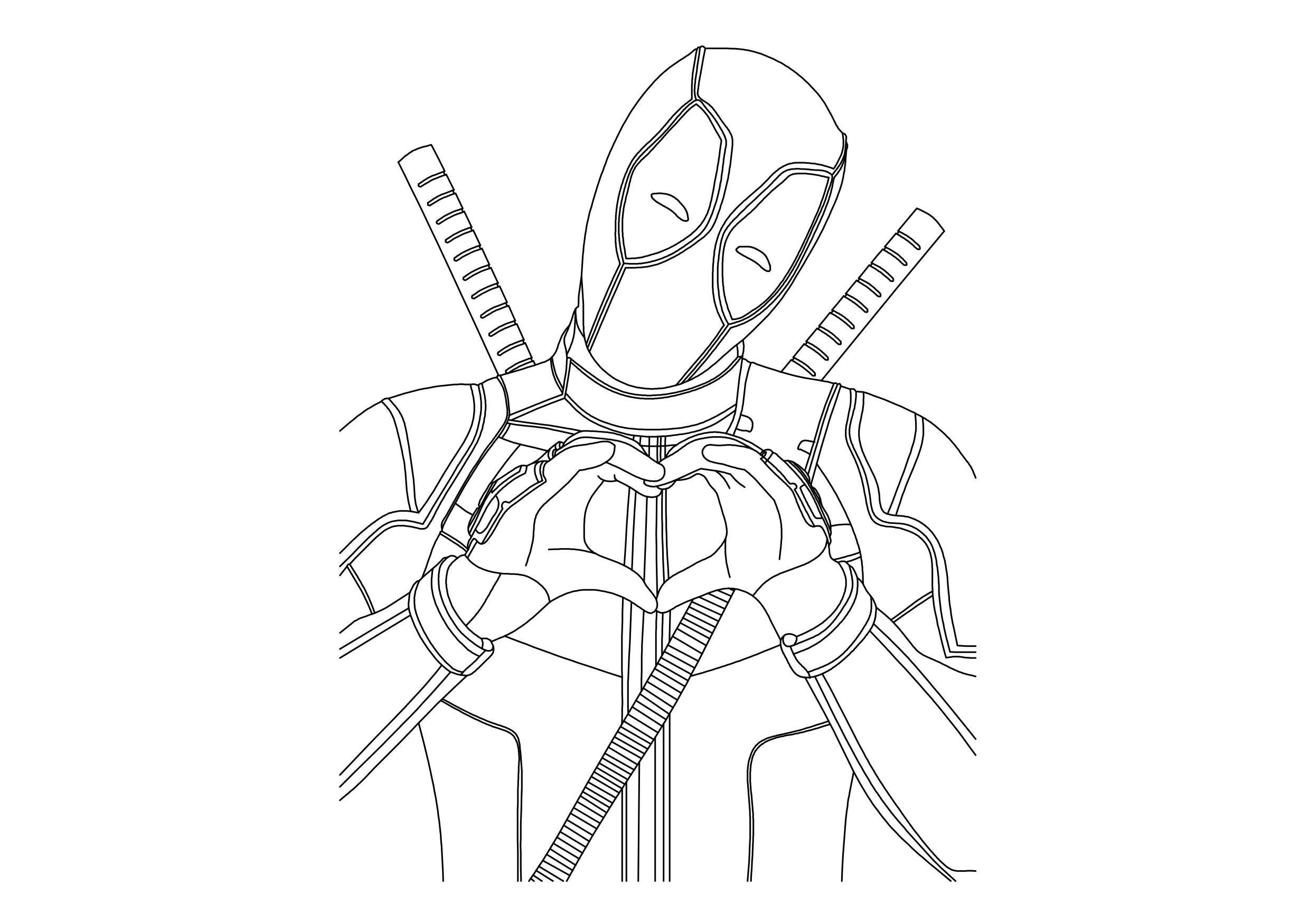 Free Deadpool portrait Elevation CAD Block – DWG, DXF, PDF Format
