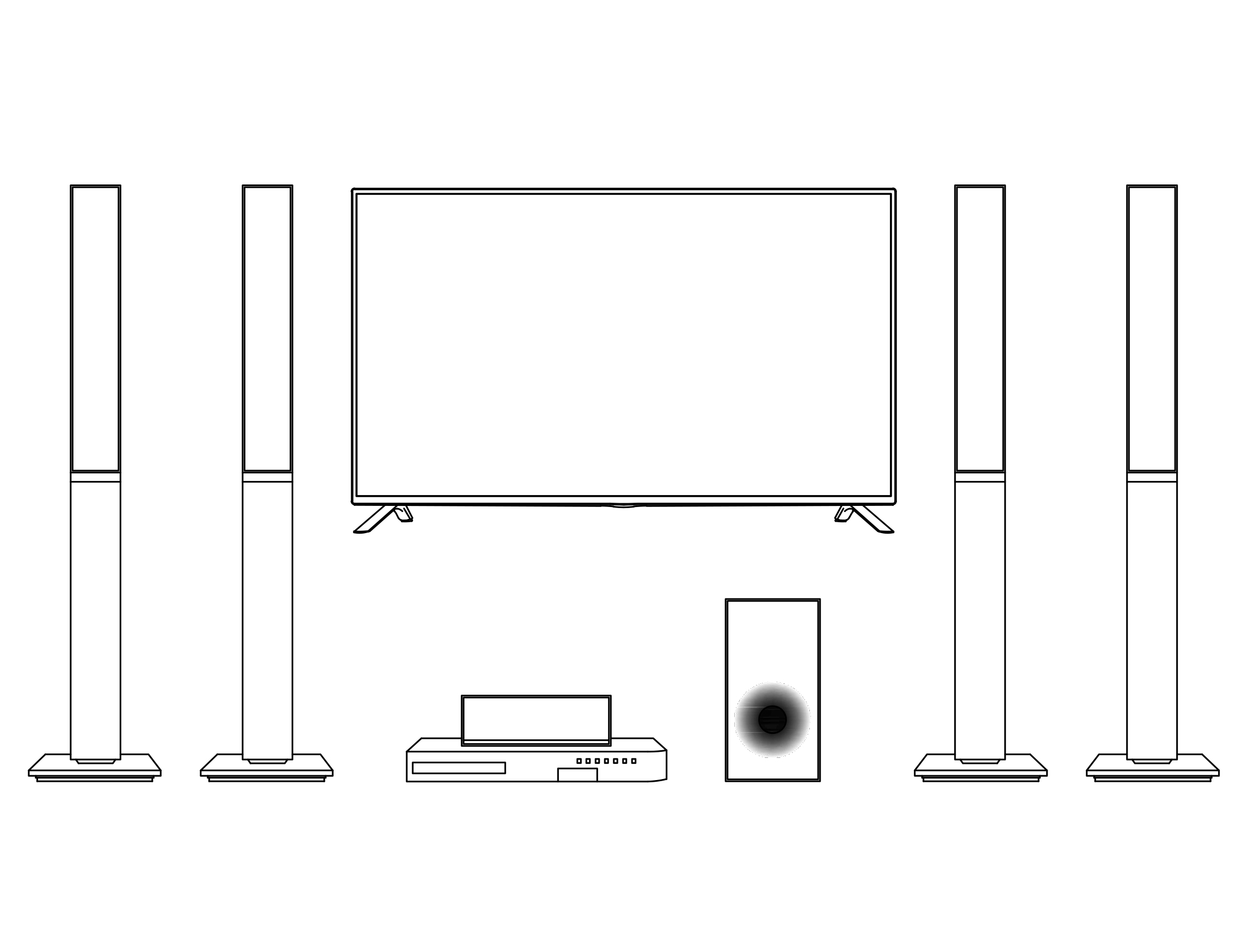 Free Home Cinema Set Elevation CAD Block – DWG, DXF, PDF Format