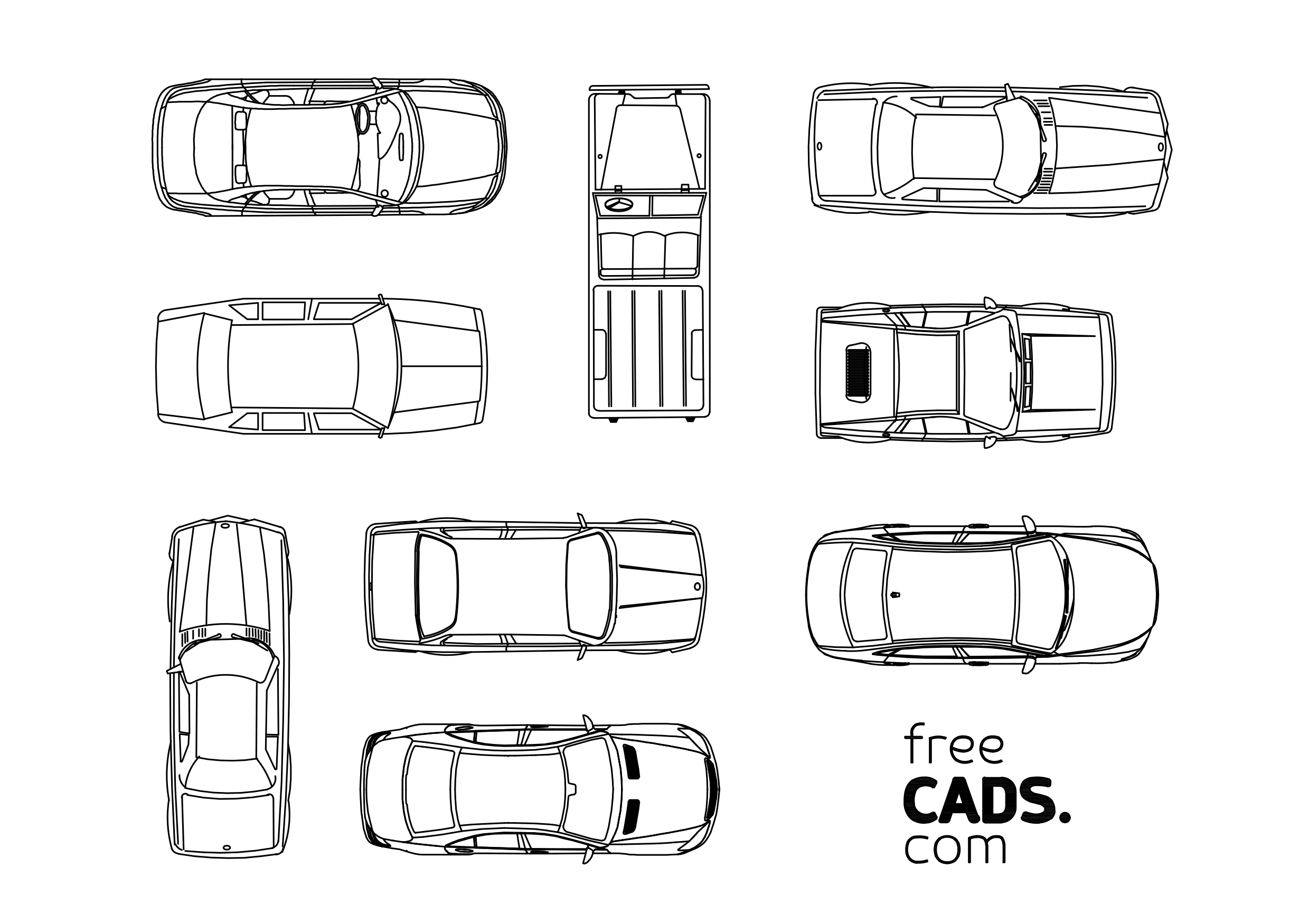 Free Cars Bundle CAD Blocks – DWG, DXF, PDF Format